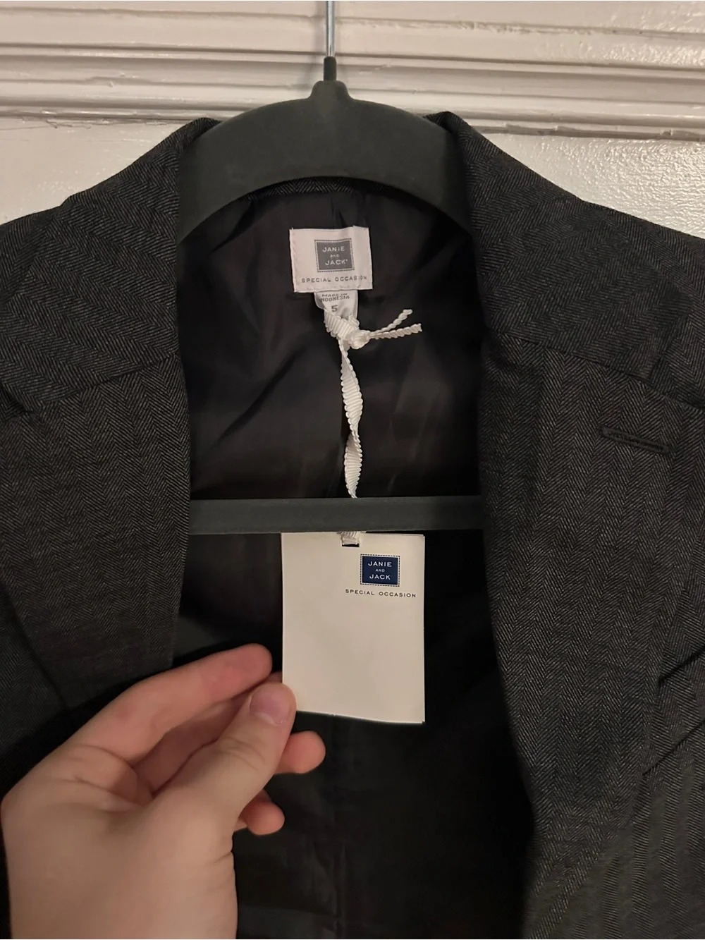Janie and Jack Gray Herringbone Girls' Blazer